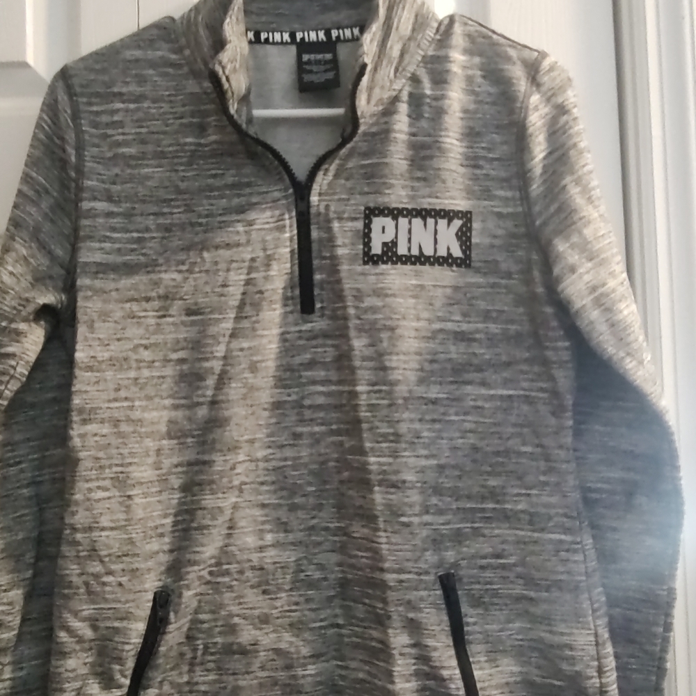 PINK Victoria's Secret Gray Zip Up Sweater Casual Athleisure
